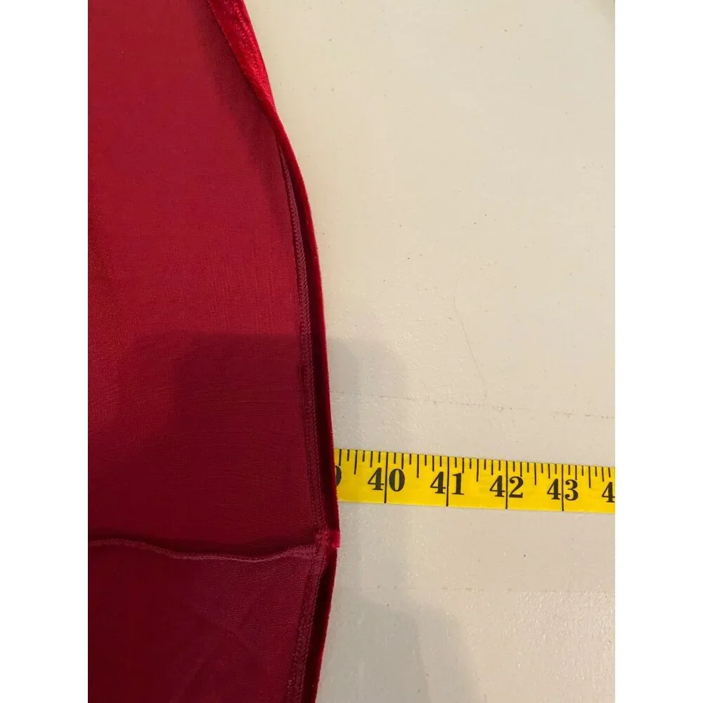 Red Velvet Asymmetrical Midi Skirt Large - Picture 4 of 7